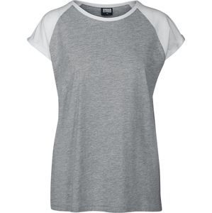 Urban Classics Dámské kontrastní raglanové tričko Dámské tričko šedivějící / bílá