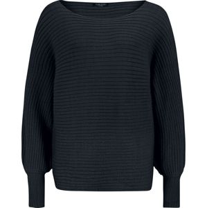 Sublevel Ladies Rib Knit Oversized Pullover Dívcí mikina černá
