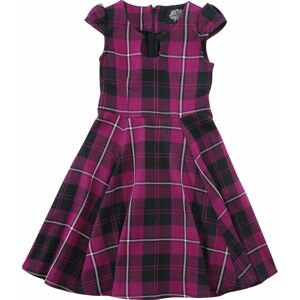 H&R London Tartanové fialové šaty detské šaty ružová/cerná
