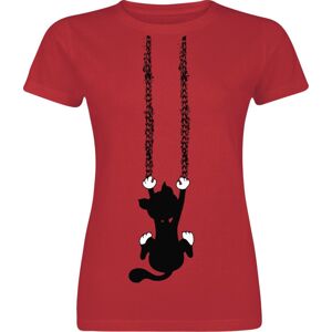 Tierisch Slipping Cat Dámské tričko červená