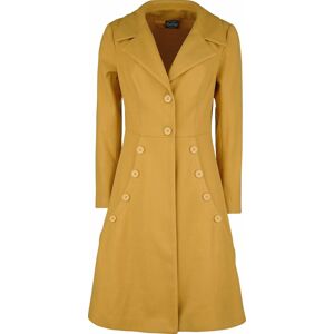 Voodoo Vixen Hořčicový kabát Nicole ve stylu čtyřicátých let Dámský kabát žlutá