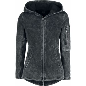 Black Premium by EMP Černá bunda s kapucí a opraným efektem Mikina s kapucí na zip černá