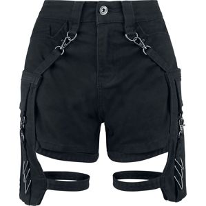 Gothicana by EMP Schwarze Shorts mit abnehmbaren Taschen Dámské šortky černá