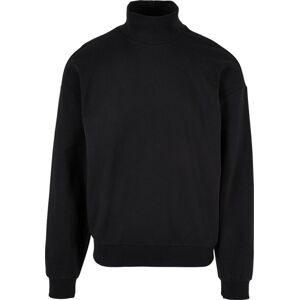 Urban Classics Vroubkovaný svetr s vysokým límcem Mikina černá