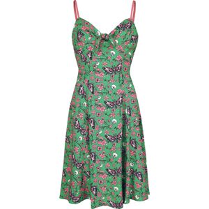 Hell Bunny Šaty po kolená Madilynn Šaty zelená / růžová