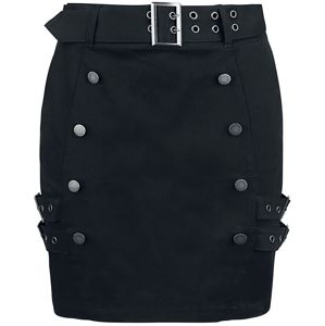 Gothicana by EMP Černá mini sukně s dvouřadým zapínáním na knoflíky a přezkami Sukně černá