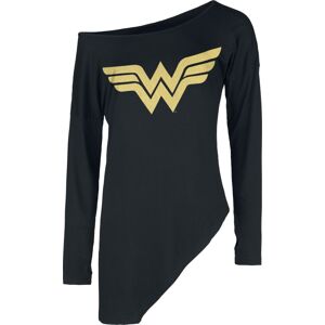 Wonder Woman Golden Symbol Dámské tričko s dlouhými rukávy černá