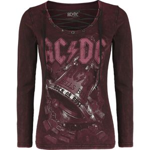 AC/DC EMP Signature Collection dívcí triko s dlouhými rukávy bordová