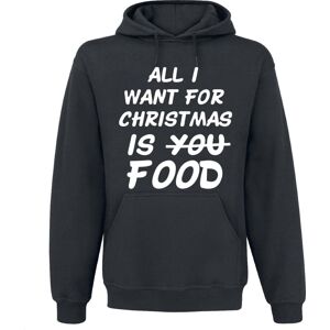 Food All I Want For Christmas Is Food Mikina s kapucí černá
