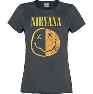 Nirvana Amplified Collection - Spliced Smiley Dámské tričko charcoal