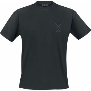 Gothicana by EMP Černé tričko s výšivkou na hrudníku Tričko černá