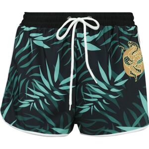 RED by EMP Swim Shorts With Palm Trees Spodní díl plavek cerná/zelená
