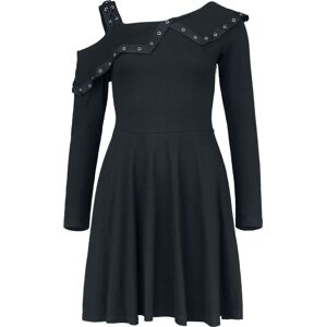 Rock Rebel by EMP Asymmetrisches Kleid mit Ösen Šaty černá