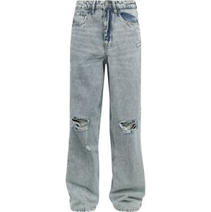 Urban Classics Dámské, široké, denimové kalhoty se zničeným efektem Dámské džíny modrá