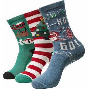 Urban Classics Balení 3 párů vánočních ponožek Ho Ho Ho Ponožky vícebarevný