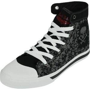 Rock Rebel by EMP High Sneaker with Skull Allover Print tenisky černá