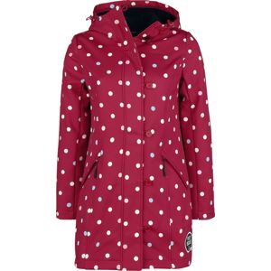 Pussy Deluxe Červená dívčí softshellová bunda s bílými puntíky Dívcí kabát cervená/bílá