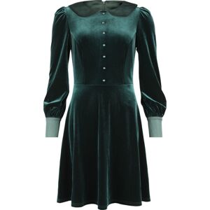Voodoo Vixen Sametové šaty se saténovým límcem Šaty zelená