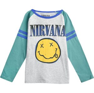 Nirvana Kids - EMP Signature Collection detské tricko - dlouhý rukáv šedá/tyrkysová