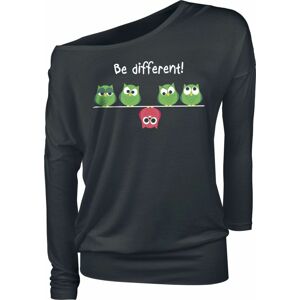 Be Different! Dámské tričko s dlouhými rukávy černá
