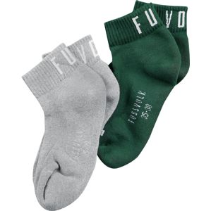 Fussvolk Balení 2 párů ponožek Quarter Socks Uni Ponožky šedivějící / zelená
