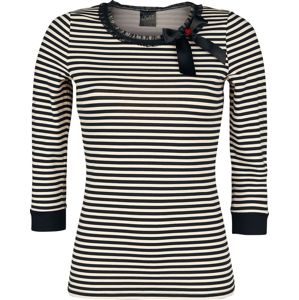 Pussy Deluxe Dívčí tričko s 3/4 rukávy a proužky dívcí triko s dlouhými rukávy černá/tělová