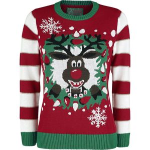 Ugly Christmas Sweater Reindeer Wreath Pletený svetr vícebarevný