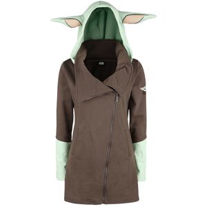 Star Wars The Mandalorian - Baby Grogu Dámská mikina s kapucí na zip hnedá/zelená