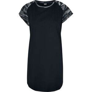 Urban Classics Dámské, tričkové šaty s raglanovými rukávy Šaty černá maskáčová