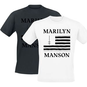 Marilyn Manson Cross and Flag - Doppelpack tricko cerná/bílá