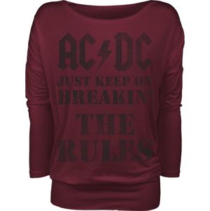 AC/DC Breakin' The Rules dívcí triko s dlouhými rukávy bordová