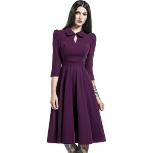 H&R London Glamorous Velvet Tea Dress Šaty šeríková