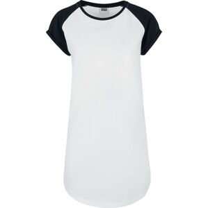 Urban Classics Dámské, tričkové šaty s raglanovými rukávy Šaty bílá/cerná