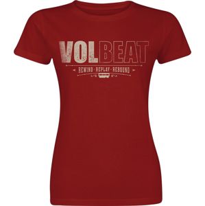 Volbeat Distressed Logo dívcí tricko tmavě červená