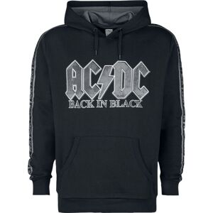 AC/DC Amplified Collection - Mens Taped Fleece Hoodie Mikina s kapucí černá