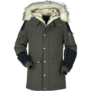 Black Premium by EMP Ležérní, zimná bunda s kožešinovým límcem Zimní bunda olivová