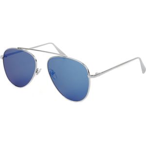 Pilotenbrille Shiny Silver Ice Blue Slunecní brýle stríbrná