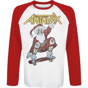 Anthrax Skater Tričko s dlouhým rukávem bílá/cervená