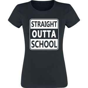 Sprüche Straight outta school Dámské tričko černá