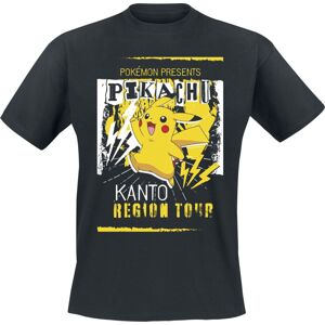 Pokémon Pikachu Kanto Region Tour Tričko černá
