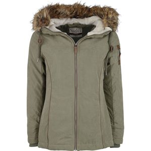 Urban Surface Dámská bunda z imitace kožešiny dívcí zimní bunda olivová