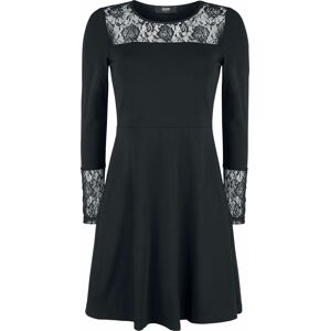 Black Premium by EMP Černé šaty s dlouhými rukávy s krajkou Šaty černá