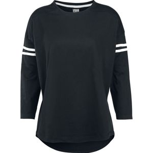 Urban Classics Ladies Sleeve Striped L/S Tee dívcí triko s dlouhými rukávy cerná/bílá