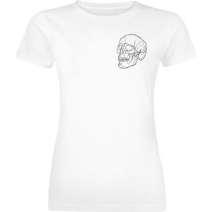Lara Lineart Skull In Lilac Dámské tričko bílá