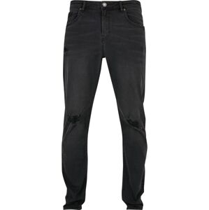 Urban Classics Strečové džíny se zničenými efekty Džíny černá