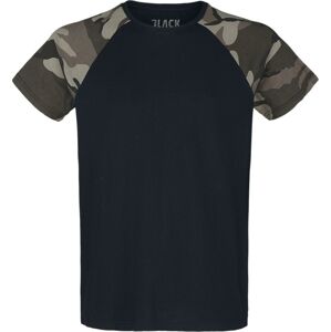 Black Premium by EMP Raglanové kontrastní tričko Tričko maskáčová/černá