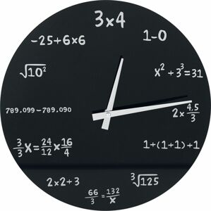 Skleněné nástěnné hodiny Mathematics Nástenné hodiny černá