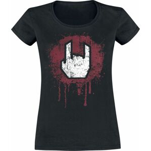 EMP Basic Collection Schwarzes T-Shirt mit Rockhand-Print Dámské tričko černá