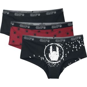 EMP Basic Collection Schwarz/rotes Panty-Set mit verschiedenen Motiven Sada kalhotek cerná/cervená