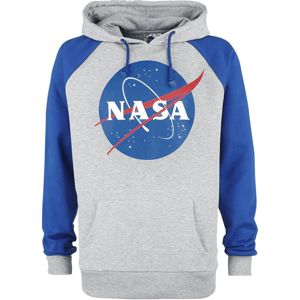 NASA Logo Mikina s kapucí šedá melírovaná/modrá